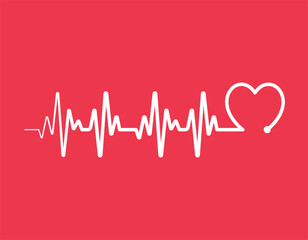 Heartbeat Line Illustration EPS Vector