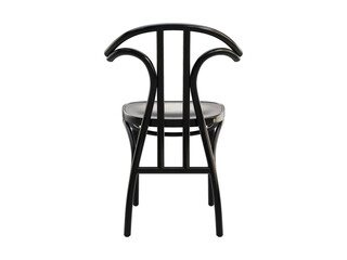 Midcentury steam-bent wooden chair with backrest. 3d render