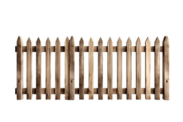 wooden fence isolated on transparent background ,generative ai