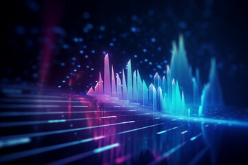 Abstract digital transformation background with a futuristic arrow chart and technology. Generative AI