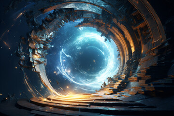 Beautiful swirl trail effect frame. .Mystical portal. Bright sphere lens. Rotating lines. Glow ring. .Magic ball. Led spiral. Glint lines. Focus place. Illusory flash. High quality photo