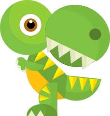 cartoon happy and funny colorful prehistoric dinosaur dino isolated illustration for kids
