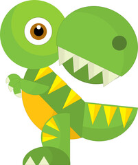 cartoon happy and funny colorful prehistoric dinosaur dino isolated illustration for kids