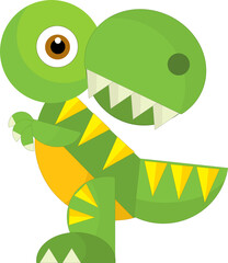 cartoon happy and funny colorful prehistoric dinosaur dino isolated illustration for kids