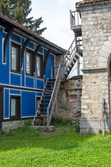 Fototapeta na wymiar Typical Street and old houses in town of Koprivshtitsa,Bulgaria