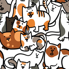 cats seamless vector background