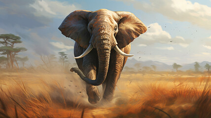 Close up of elephant, african wildlife, kruger park  - Powered by Adobe