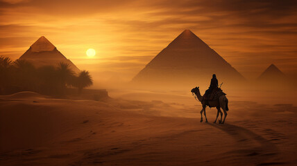 Fototapeta premium Travel and tourism in the desert in Egypt