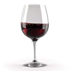 glass of red wine isolated on white background. Generative AI
