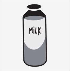 Milk bottle 3d cartoon vector illustration