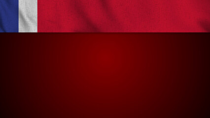 Obraz premium Long Realistic France Flag and Blank Background Area - 3D Illustration