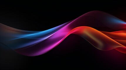 A vibrant wave of light against a dark background