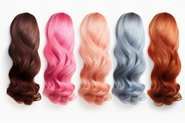 Hair Colors Palette, isolated on white background ,Generative ai	