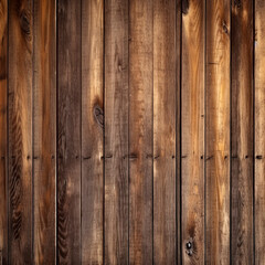 Brown background with natural wood texture. Wooden wall in a rustic style, with traces of nails. An old natural fence. Generative AI
