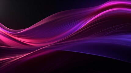 A vibrant purple and pink wave against a dark black background
