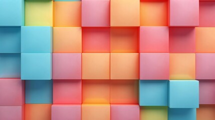 A colorful geometric pattern with squares and rectangles