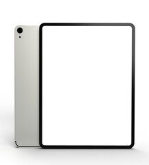 electronic tablet smartphone white isolated mock up touchscreen technology industry business front back side luxury blank sale advertisement marketing buy sell gadget frame mobile digital.3d render