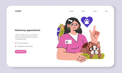 Veterinary appointment web banner or landing page.