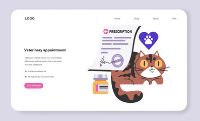 Veterinary appointment web banner or landing page.