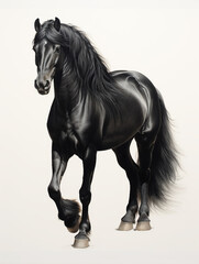 Black horse mane tail hooves an animal is a friend of a person, a pet