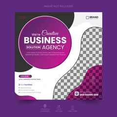 Corporate business social media post design template. Business marketing agency promotion social media banner. Digital marketing agency business promotion social media post template.