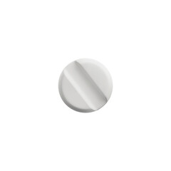 Round pill or tablet mockup realistic monochrome vector illustration isolated.