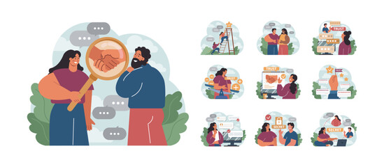 Company credibility set. Brand reputation based on customer loyalty