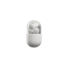 Gel capsule of medications realistic monochrome vector illustration isolated.