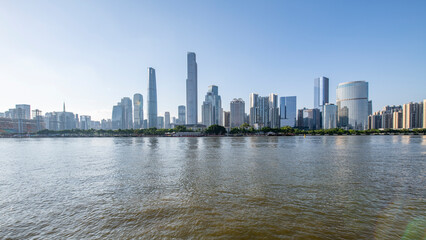 Fototapeta na wymiar Architectural Scenery of Urban Skyline in Zhujiang New Town, Guangzhou