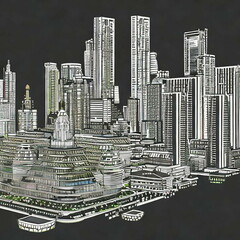 未来都市設計立体図　Generative AI