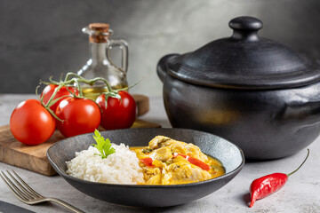 Fish stew. Traditional dish in Brazil, (Moqueca Baiana de Peixe).