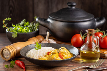 Fish stew. Traditional dish in Brazil, (Moqueca Baiana de Peixe).