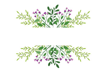 Cute hand drawn frame with floral elements