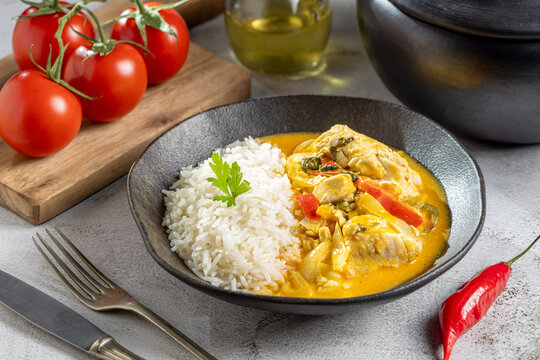 Fish stew. Traditional dish in Brazil, (Moqueca Baiana de Peixe).