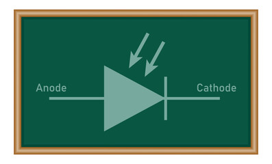 Symbolic representation of photodiode symbol. Physics resources for teachers and students.