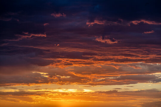 USA, Arizona, Tucson, Dramatic storm clouds at sunset