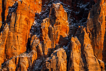 USA, Utah, Springdale, Zion National Park, Surface of rough rocky mountain