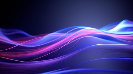 A vibrant blue and pink wave against a dark black background