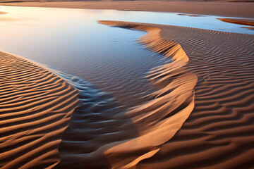 Fototapeta na wymiar Ripples in the sand organic texture. High quality photo