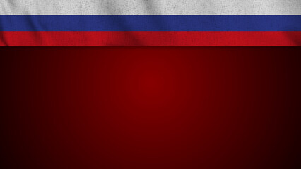 Long Realistic Russia Flag and Blank Background Area - 3D Illustration