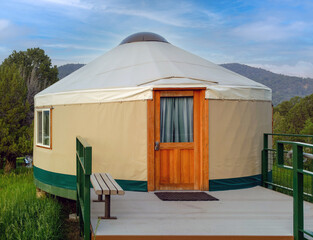 Yurt camping site in Ridgway, Colorado.