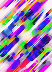 transparent neon pill shapes moving diagonally in large groups, overlapping, in different sizes, transparent and technology-inspired inspiration
