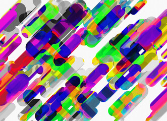transparent neon pill shapes fly diagonally in large groups, overlapping, speedy
