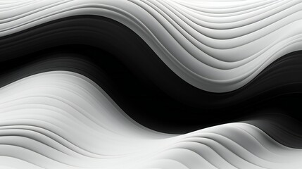 An abstract black and white background with wavy lines