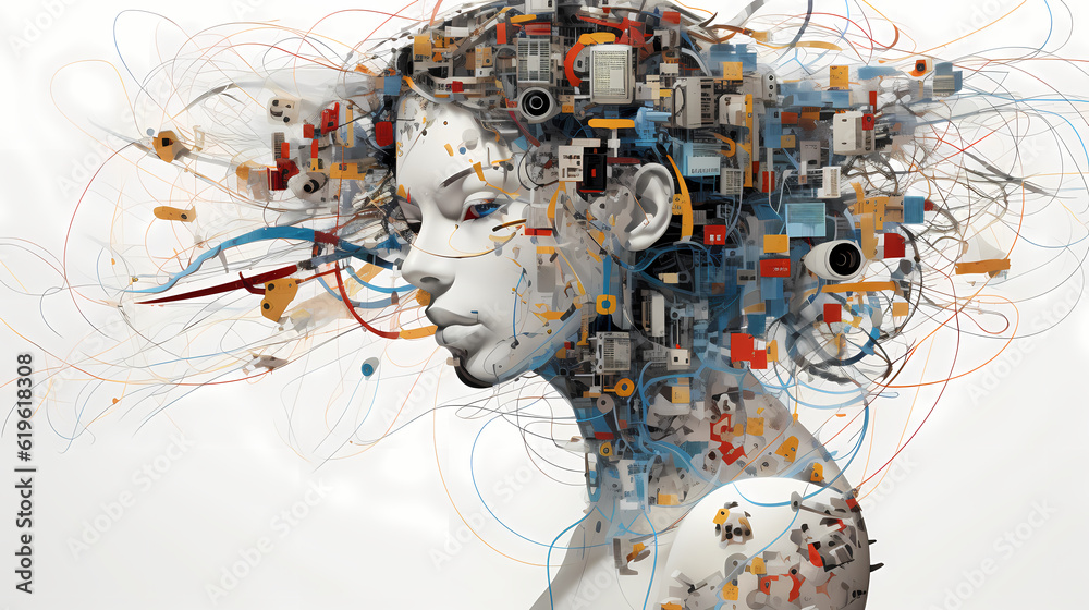 Wall mural graphical representation of artificial intelligence - ai-generated image