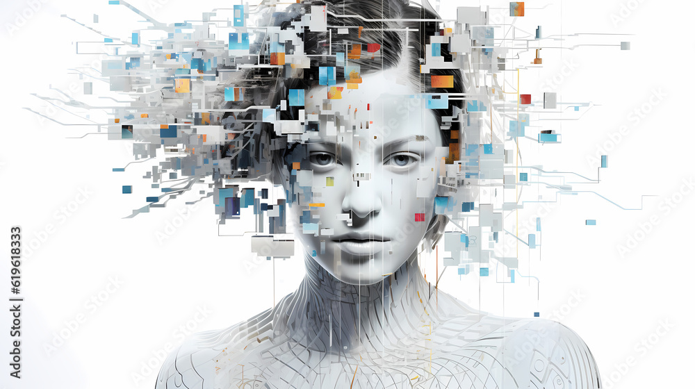 Wall mural graphical representation of artificial intelligence - ai-generated image