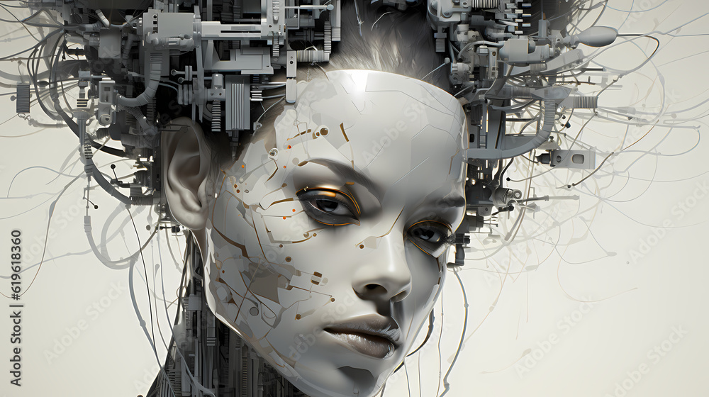 Wall mural graphical representation of artificial intelligence - ai-generated image