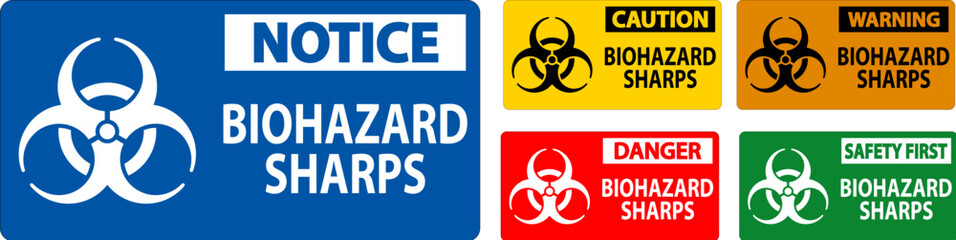 Biohazard Label, Biohazard Sharps