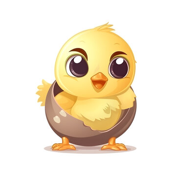 Lively and cheerful baby chick illustration in colorful tones
