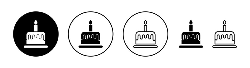 Cake icon set  for web and mobile app. Cake sign and symbol. Birthday cake icon